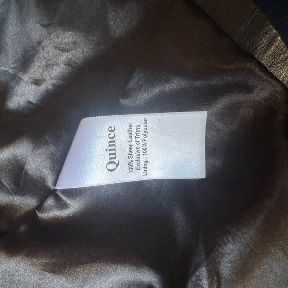 Quince 100% Washed Leather Biker Jacket - Size Medium - Picture 8 of 11